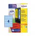 Avery Laser Filing Label Lever Arch File 200x60mm 4 Per A4 Sheet Multicoloured (Pack 80 Labels) - L7171A-20 44335AV