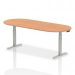 Dynamic Impulse W2400 x D1000 x H660-1310mm Height Adjustable Boardroom Table Oak Finish Silver Frame - I003548 44358DY