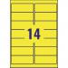 Avery Laser High Visibility Removable Label 99x38mm 14 Per A4 Sheet Neon Yellow (Pack 350 Labels ) L7263Y-25 44377AV