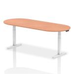 Dynamic Impulse W2400 x D1000 x H660-1310mm Height Adjustable Boardroom Table Beech Finish White Frame - I003560 44379DY