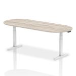 Dynamic Impulse W2400 x D1000 x H660-1310mm Height Adjustable Boardroom Table Grey Oak Finish White Frame - I003572 44386DY