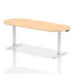 Dynamic Impulse W2400 x D1000 x H660-1310mm Height Adjustable Boardroom Table Maple Finish White Frame - I003561 44393DY