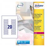 Avery Laser Mini Label 55x122mm 25 Per A4 Sheet Clear (Pack 500 Labels) L7552-25 44398AV