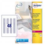 Avery Laser Mini Label 22x127mm 48 Per A4 Sheet Clear (Pack 1200 Labels) L7553-25 44405AV