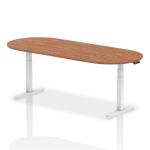 Dynamic Impulse W2400 x D1000 x H660-1310mm Height Adjustable Boardroom Table Walnut Finish White Frame - I003563 44407DY