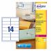 Avery Laser Address Label 99x38mm 14 Per A4 Sheet Clear (Pack 350 Labels) L7563-25 44426AV