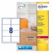 Avery Laser Parcel Label 99x67.7mm 8 Per A4 Sheet Clear (Pack 200 Labels) L7565-25 44433AV