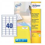 Avery Laser Mini Label 45.7x25.4mm 40 Per A4 Sheet White (Pack 1000 Labels) L7654-25 44482AV