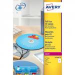 Avery Laser Full Face CD/DVD Glossy Label 117mm Diameter 2 Per A4 Sheet White (Pack 25 Labels) L7760-25 44559AV