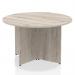 Dynamic Impulse W1200 x D1200 x H730mm Free-Standing Round Table Panel Arrowhead Leg Grey Oak Finish - I003276 44589DY