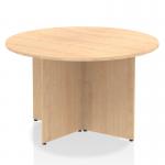 Dynamic Impulse W1200 x D1200 x H730mm Free-Standing Round Table Panel Arrowhead Leg Maple Finish - I003401 44603DY