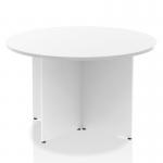 Dynamic Impulse W1200 x D1200 x H730mm Free-Standing Round Table Panel Arrowhead Leg White Finish - I003403 44617DY