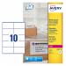 Avery Laser Weatherproof Parcel Label 99x57mm 10 Per A4 Sheet White(Pack 250 Labels)L7992-25 44650AV