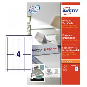 Avery Printable Tent Card 120x45mm 4 Per Sheet 190gsm White (Pack 40) L4794-10 44790AV