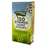 Caterpack Enviro Paper Straws Striped (Pack 150) - 30167 45060RY