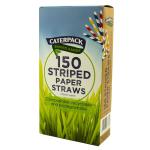 Caterpack Enviro Paper Straws Striped (Pack 150) - 30167 45060RY