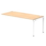 Dynamic Impulse W1800 x D800 x H750 Single Row Bench Desk Extension Kit With Cable Management Ports Goal Post Leg Maple Finish White Frame - IB00480 45086DY