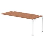 Dynamic Impulse W1800 x D800 x H750 Single Row Bench Desk Extension Kit With Cable Management Ports Goal Post Leg Walnut Finish White Frame - IB00482 45100DY