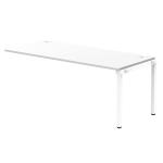 Dynamic Impulse W1800 x D800 x H750 Single Row Bench Desk Extension Kit With Cable Management Ports Goal Post Leg White Finish White Frame - IB00483 45107DY