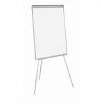 The photograph shows a sturdy tripod easel with a magnetic whiteboard that measures 700x1000mm in grey. The easel is easy to set up and is designed for use with flipchart pads. The sleek design and neutral color make it suitable for any professional setting. The easel is versatile and perfect for presentations, brainstorming sessions, and meetings. The whiteboards smooth surface allows for easy writing and erasing, making it ideal for capturing ideas and notes.