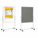 Bi-Office Mobile Duo Melamine Non Magnetic WhiteboardGrey Felt Noticeboard Easel 700x1200mm - EA4726075 45200BS