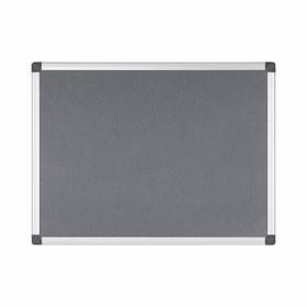 Bi-Office Maya Grey Felt Noticeboard Aluminium Frame 600x450mm - FA0242170 45256BS