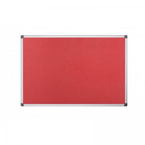 Bi-Office Maya Red Felt Noticeboard Aluminium Frame 900x600mm -