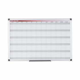 Bi-Office 52-Week Annual Magnetic Whiteboard Planner Aluminium Frame 900x600mm - GA0361170 45634BS