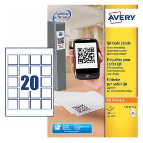 Avery QR Code Label 45x45mm 20 Per A4 Sheet White (Pack 500 Labels) - L7121-25 45700AV