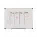 Bi-Office Maya Gridded Double Sided Non Magnetic Whiteboard Melamine Aluminium Frame 600x450mm - MA0221170 45704BS