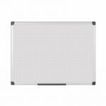 Bi-Office Maya Gridded Magnetic Lacquered Steel Whiteboard Aluminium Frame 600x450mm - MA0247170 45711BS