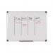 Bi-Office Maya Gridded Magnetic Lacquered Steel Whiteboard Aluminium Frame 600x450mm - MA0247170 45711BS