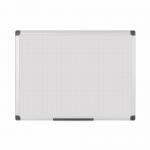 Bi-Office Maya Gridded Magnetic Lacquered Steel Whiteboard Aluminium Frame 900x600mm - MA0347170 45732BS