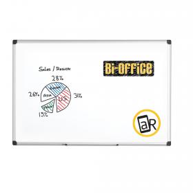 Bi-Office Maya Non Magnetic Melamine Whiteboard Aluminium Frame 1200x900mm - MA0512170 45739BS