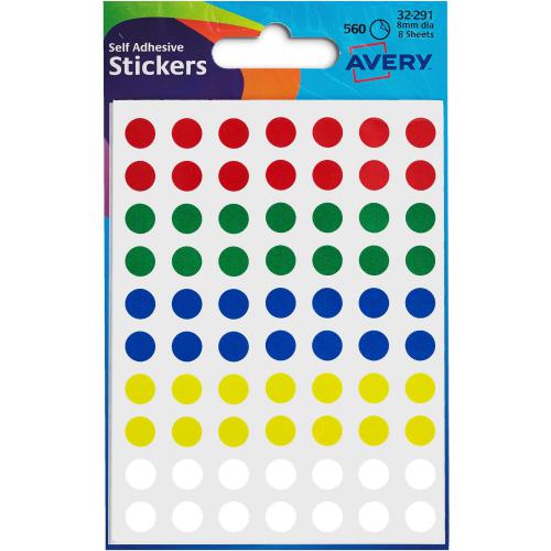 8mm Black Dot Stickers Self Adhesive Small Colour Coding - 10 Packs Co