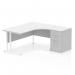 Dynamic Impulse W1600 x D1200 x H730mm Right Hand Crescent Desk Cantilever Leg With D600mm Desk High Pedestal White Finish White Frame - I004158 45814DY