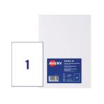 Avery Display Label A3 Removable Matt White (Pack 10 Labels) A3L001-10 45819AV