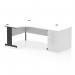 Dynamic Impulse W1600 x D1200 x H730mm Left Hand Crescent Desk Cable Managed Leg With D800mm Desk High Pedestal White Finish Black Frame - I004480 45933DY