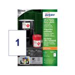 Avery Ultra Resistant Labels 210 x 297mm Permanent 1 Label Per Sheet (20 Labels Per Pack) B4775-20 45938AV