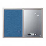 Bi-Office Combination Board Blue Bells Fabric/Magnetic Whiteboard Aluminium Frame 600x450mm - MX04429608 45942BS