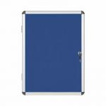 Bi-Office Enclore Blue Felt Lockble Noticeboard Display Case 4 x A4 500x674mm - VT610107150 46061BS