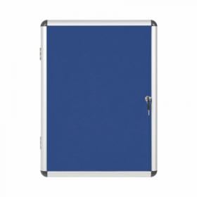 Bi-Office Enclore Blue Felt Lockble Noticeboard Display Case 4 x A4 500x674mm - VT610107150 46061BS