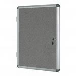 Bi-Office Enclore Grey Felt Lockable Noticeboard Display Case 9 x A4 720x981mm - VT630103150 46082BS