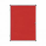 Bi-Office Enclore Red Felt Lockable Noticeboard Display Case 9 x A4 720x981mm - VT630105150 46089BS