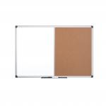 Bi-Office Maya Combination Board Cork/Non Magnetic Whiteboard Aluminium Frame 600x900mm - XA0302170 46138BS