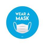 Avery Covid19 Self-Adhesive Poster Wear A Mask Circular 275mm Diameter (Pack 2) 46155AV