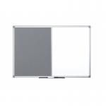 Bi-Office Maya Combination Board Grey FeltNon Magnetic Whiteboard Aluminium Frame 900x600mm - XA0320170 46159BS