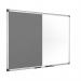 Bi-Office Maya Combination Board Grey FeltNon Magnetic Whiteboard Aluminium Frame 900x600mm - XA0320170 46159BS