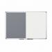 Bi-Office Maya Combination Board Grey FeltNon Magnetic Whiteboard Aluminium Frame 900x600mm - XA0320170 46159BS