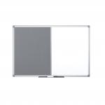 Bi-Office Maya Combination Board Grey Felt/Non Magnetic Whiteboard Aluminium Frame 900x600mm - XA0320170 46159BS